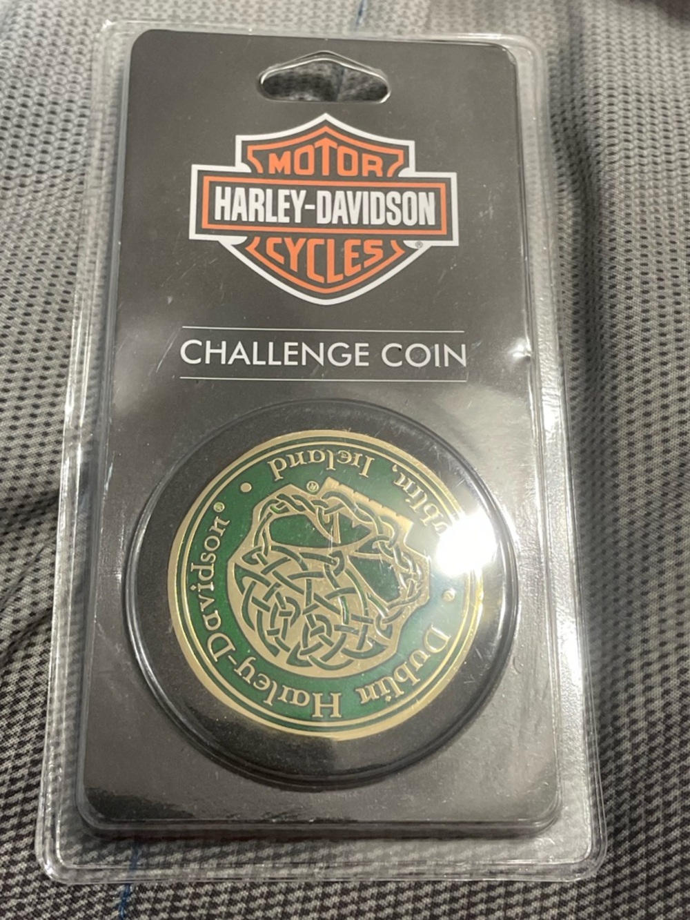 Harley-Davidson Green and Gold Challenge Coin Dublin, Ireland